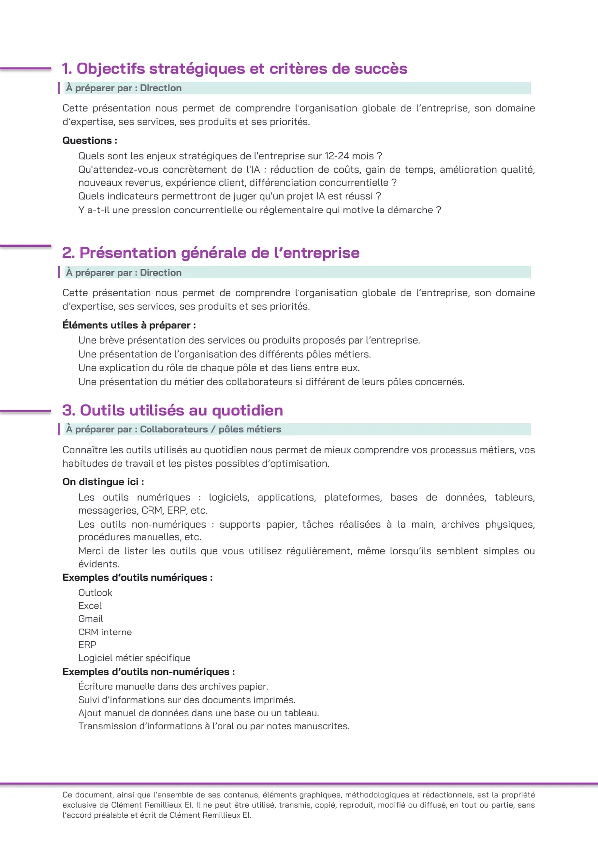 Préparation des entretiens, page 2