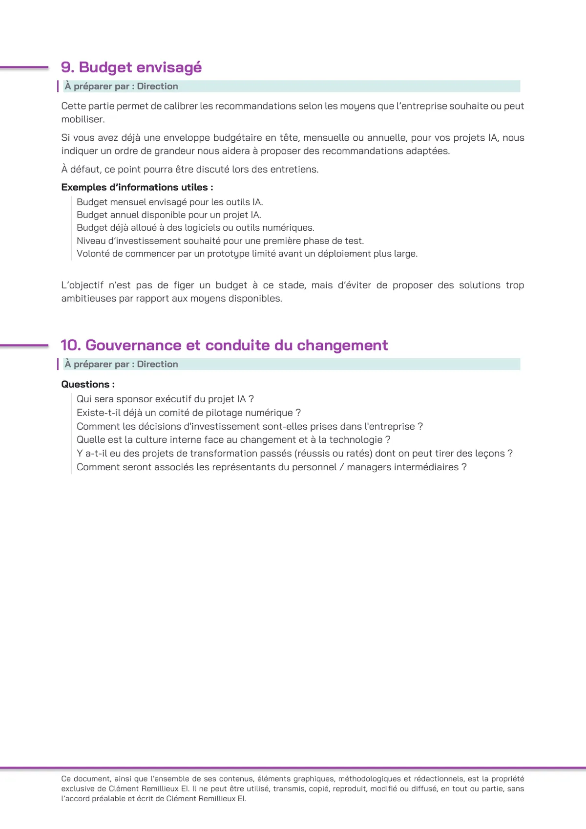 Préparation des entretiens, page 7